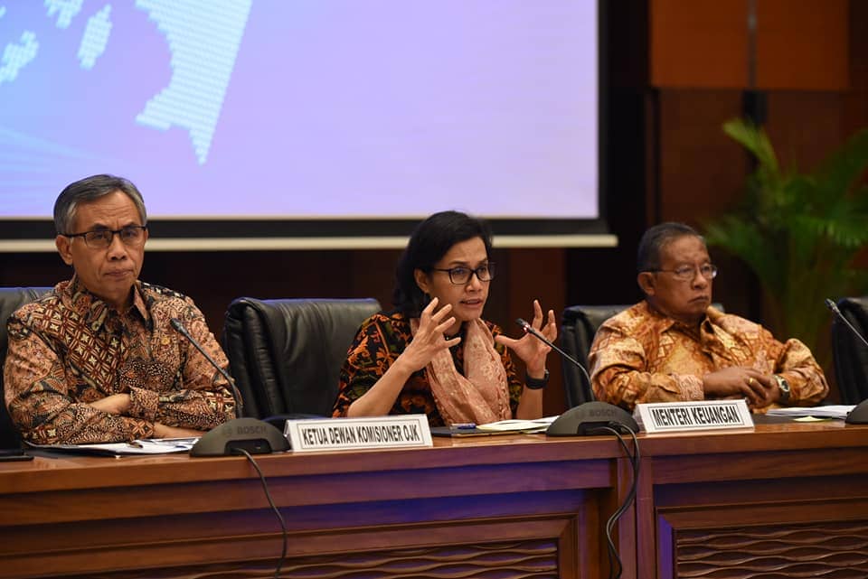 Photo, Sri Mulyani bersama menteri terkait perekonomian beri keterangan terkait ekonomi Indonesia saat ini.