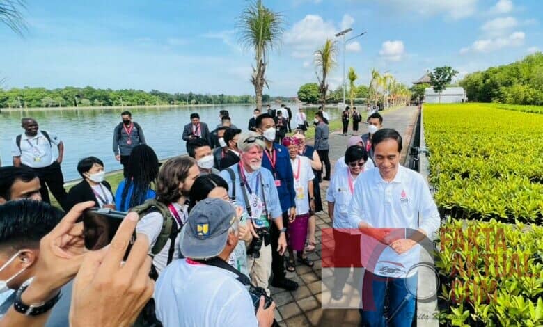 Saat Presiden Jokowi Ajak Wartawan Berteduh di Tempat VVIP Tahura Tanpa Batas