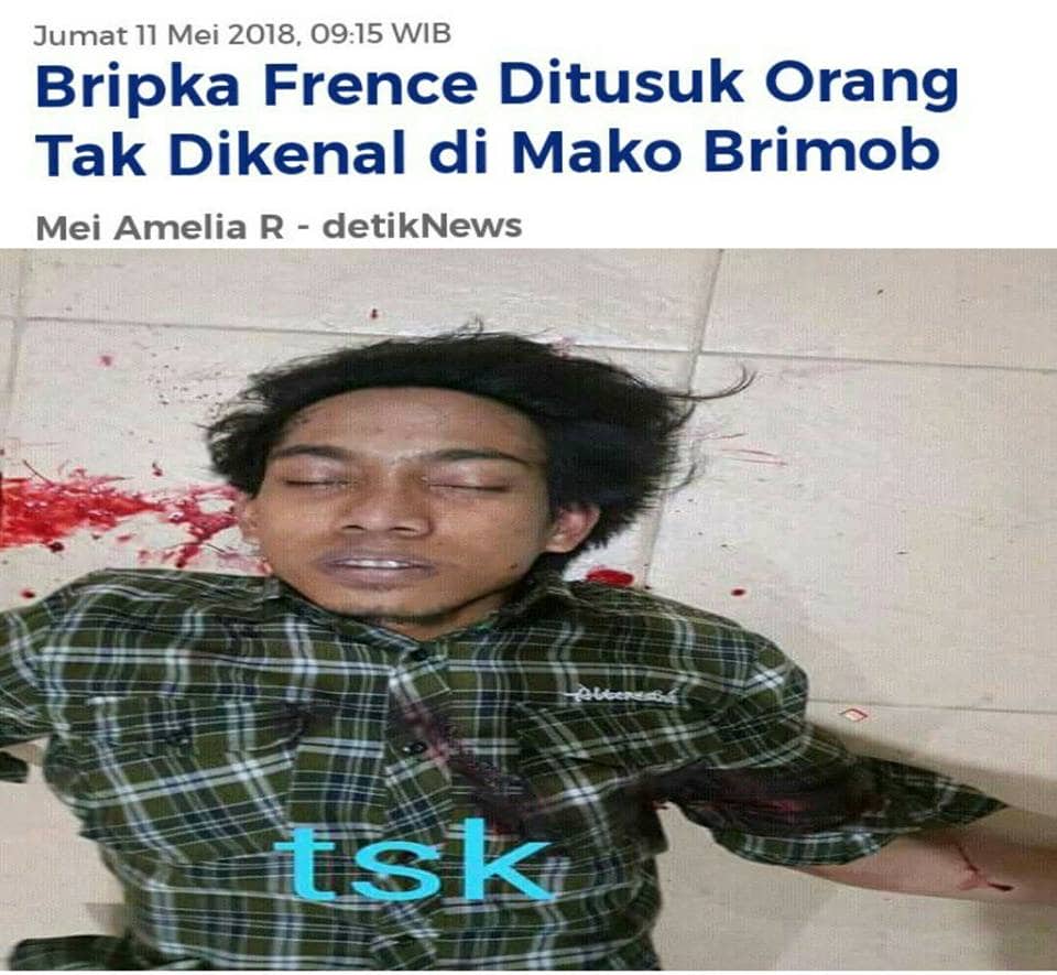 Photo, Polisi Kena Tusuk dibagian Perut sebelah Kanan.