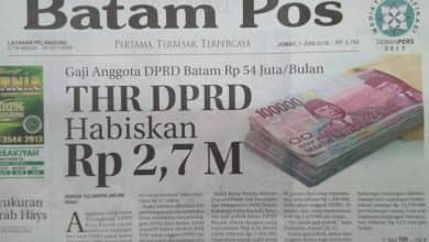 Waow.. Rp 2,7 M Nilai Yang Cukup Pantastis Untuk THR 50 Orang DPRD Batam