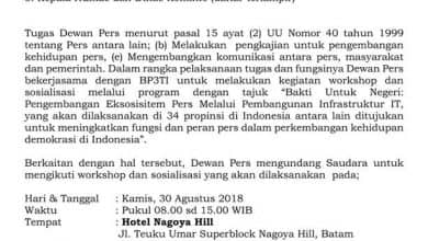 Photo of Dewan Pers Hanya Mengundang 32 Media Online, Kenapa?
