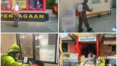 Meningkatnya Kasus COVID-19, Kapolresta Barelang Perintahkan Jajaran Laksanakan Penyemprotan Disinfektan