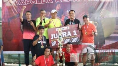Tim Polresta Barelang Raih Juara Pertama Piala Tenis Kapolda Kepri Cup Dalam Rangka Hari Bhayangkara Ke-76 