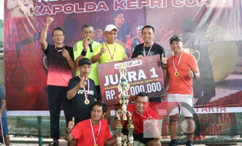 Tim Polresta Barelang Raih Juara Pertama Piala Tenis Kapolda Kepri Cup Dalam Rangka Hari Bhayangkara Ke-76 
