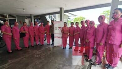Kapolsek Lubuk Baja Dampingi Ketua Bhayangkari Daerah Polda Kepri Dalam Rangka HUT HKGB Ke-70