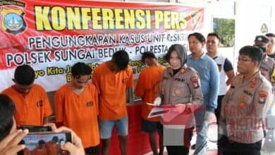 Kapolsek Sei Beduk Konferensi Pers Ungkap Pelaku Curanmor Anak di Bawah Umur
