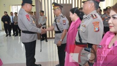 Kapolda Kepri Pimpin Sertijab Dirreskrimum, Dirresnarkoba, Dirpamobvit, Kabid Humas, Ka SPN Serta Kapolres Kep. Anambas