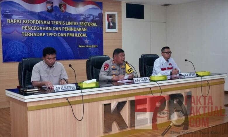 Rapat Teknis Lintas Sektoral Dalam Pencegahan Dan Penindakan TPPO Dan PMI Ilegal di Polda Kepri